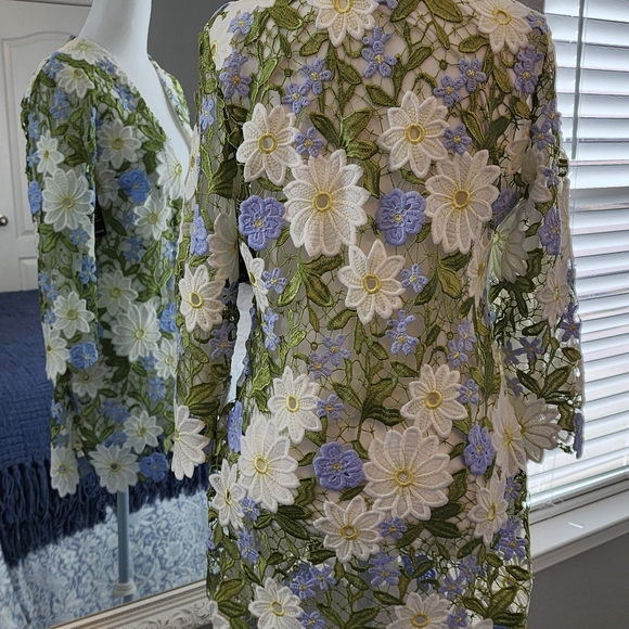 Boston Proper Floral Embroidered Cardigan - Picture 3 of 5